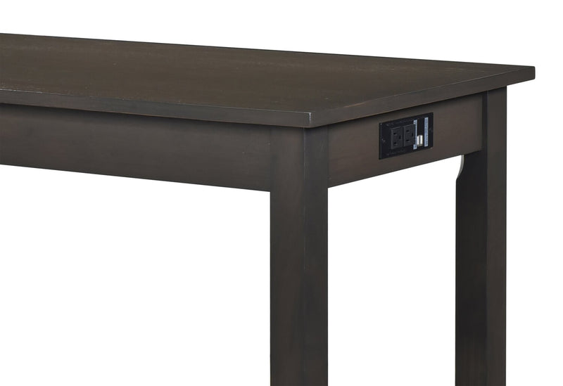 Noah 60” Modern Dining Table with 3 Counter-Height Stools and USB Ports - Grey