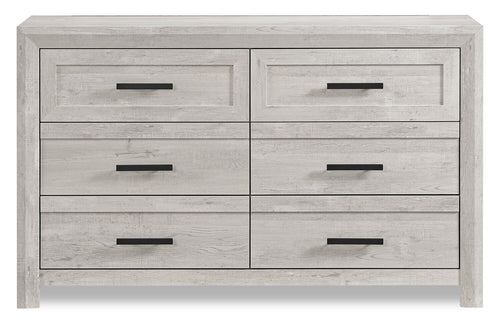 Lark Bedroom 6-Drawer Dresser, 58"W x 35"H - Rustic White 