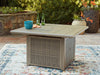 Muskoka Outdoor Patio Fire Pit Table - 50,000 BTU, Resin Wicker, Metal - Beige | Foyer-table Muskoka pour la terrasse à l’extérieur - 50 000 BTU, osier en résine, métal - beige