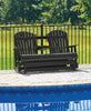 Lake Outdoor Patio Glider Loveseat - High Density Plastic, Weather Resistant – Black | Causeuse pivotante et coulissante Lake pour la terrasse à l’extérieur -  plastique haute densité, résistant aux intempéries - noire