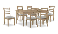 Cove 7pc Dining Table Set with Table & 6 Chairs, Storage Drawers, Melamine, 66