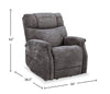 Claire 34" Chenille Fabric Power Lift Reclining Chair - Granite Grey | Fauteuil basculeur à inclinaison électrique Claire de 34 po en tissu de chenille - gris granite