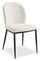 Ace Dining Chair with Linen-Look Fabric, Metal - Ivory