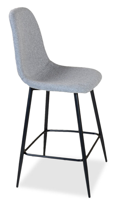 Jax Counter-Height Stool with Polyester Fabric, 26\"H, Metal - Grey