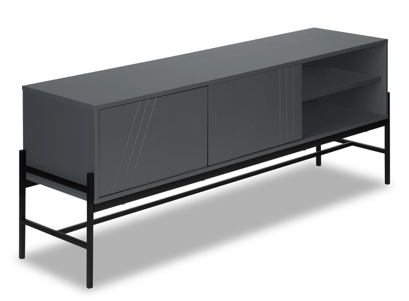 Jae 59\" Modern TV Stand with Storage and Cable Management for TVs up to 65\"- Grey