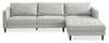 Metro 2-Piece Right-Facing Fabric Sectional with Chaise and Tufted Seat Cushions - Neutral | Sofa sectionnel de droite Metro 2 pièces en tissu avec fauteuil long et coussins de siège capitonnés - neutre