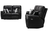 Made in Canada Dawson 87" Genuine Leather Power Reclining Sofa with USB Port and Accent Pillows - Black | Sofa à inclinaison électrique Dawson de 87 po fabriqué au Canada en cuir véritable avec port USB et oussins décoratifs - noir