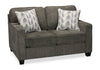 Made in Canada Lennox 57" Chenille Fabric Loveseat with Reversible Cushions and Accent Pillows - Grey | Causeuse Lennox de 57 po fabriquée au Canada en tissu de chenille avec coussins réversibles et coussins décoratifs - grise