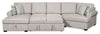 Scott Living Haven 3-Piece Right-Facing Chenille Fabric Cuddler Sleeper Sectional with Storage - Grey | Sofa-lit sectionnel enveloppant de droite Haven de Scott Living 3 pièces en tissu de chenille avec rangement - gris