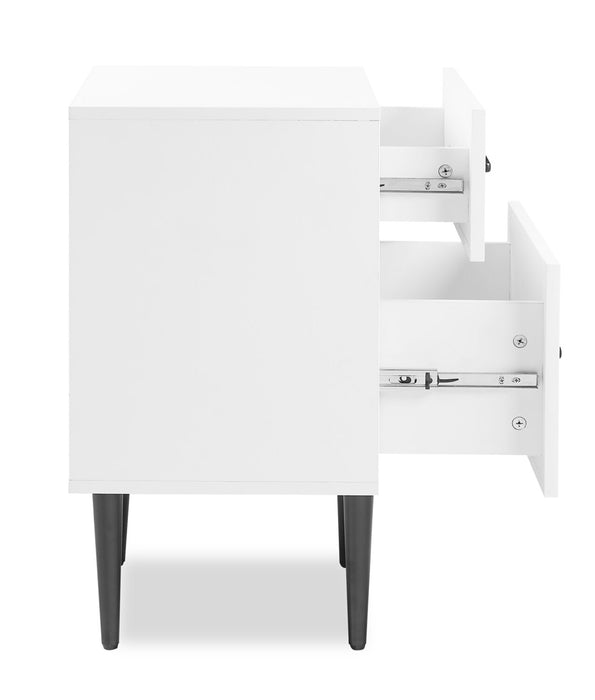 Brax Bedside 2-Drawer Nightstand, 18\"W x 25.75\"H - White