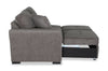 Made in Canada Legend 2-Piece Right-Facing Chenille Fabric Cuddler Sleeper Sectional - Pewter Brown | Sofa-lit sectionnel enveloppant de droite Legend 2 pièces fabriqué au Canada en tissu de chenille - brun étain