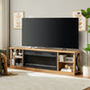 Wendel 80" Electric Fireplace Tv Stand with Storage for TVs up to 85" – Natural Oak  | Meuble pour téléviseur Wendel de 80 po avec foyer électrique et rangement pour téléviseurs jusqu’à 85 po - chêne naturel