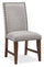 Boden Dining Chair with Polyester Fabric & Nailhead Trim - Beige & Brown