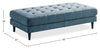 Metro 63" Fabric Ottoman with Tufted Cushion - Denim Blue | Pouf Metro de 63 po en tissu avec coussin capitonné - bleu denim