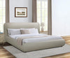 Luka Upholstered Platform Bed in Taupe Vegan-Leather Fabric, Modern - King Size | Lit plateforme rembourré moderne Luka en tissu de cuir végétalien taupe - format très grand lit