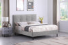 Amos Upholstered Platform Bed in Grey Fabric with Tufted Headboard - King Size | Lit plateforme Amos rembourré en tissu gris avec tête de lit capitonnée - format très grand lit