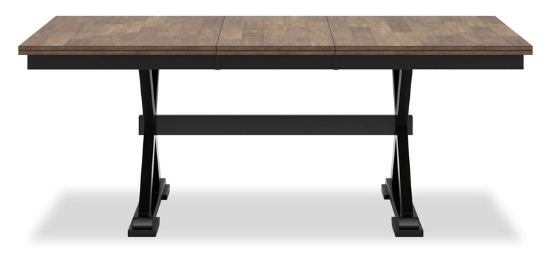 Raven 5pc Dining Package with 60-78\"W Extension Table & 4 Chairs - Two-Tone Black & Brown