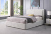 Nico Upholstered Storage Platform Bed in Polyester Taupe Fabric, Hyrdraulic Lift  - King Size | Lit plateforme rembourré Nico en tissu de polyester taupe avec rangement et levage hydraulique - format très grand lit