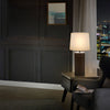Wren 28.7" Table Lamp with Linen Shade – Dark Walnut  | Lampe de table Wren de 28,7 po avec abat-jour en lin - noyer foncé