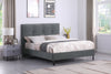 Amos Upholstered Platform Bed in Charcoal Fabric with Tufted Headboard - Queen Size | Lit plateforme Amos rembourré en tissu anthracite avec tête de lit capitonnée - format grand lit