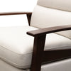 Bree 28.5" Linen-Look Fabric Pushback Reclining Accent Chair with Wood Armrests and Legs - Beige | Fauteuil d’appoint à inclinaison par poussée Bree de 28,5 po en tissu d’apparence lin avec accoudoirs et pattes en bois - beige