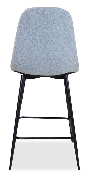 Jax Counter-Height Stool with Polyester Fabric, 26\"H, Metal - Grey