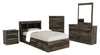 Riley Mates Bed with Bookcase Headboard Set for Kids, Made in Canada, Grey - Twin Size | Lit matelot Riley avec ensemble de tête de lit bibliothèque pour enfants, fabriqué au Canada, gris - format lit simple
