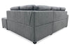 Coast 3-Piece Right-Facing Fabric Sleeper Sectional with Storage and Ottoman - Smoke | Sofa-lit sectionnel de droite Coast 3 pièces en tissu avec rangement et pouf - fumée