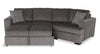 Made in Canada Legend 2-Piece Right-Facing Chenille Fabric Cuddler Sleeper Sectional - Pewter Brown | Sofa-lit sectionnel enveloppant de droite Legend 2 pièces fabriqué au Canada en tissu de chenille - brun étain