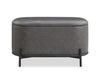 Victoria 18” Faux Leather Storage Ottoman with Metal Base – Charcoal | Pouf de rangement Victoria de 18 po en similicuir avec base en métal - anthracite