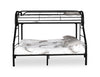 Logan Bunk Bed with Ladders & Guard Rail for Kids, Black Metal - Twin/Full | Lits superposés Logan pour enfants avec échelles et garde-corps, métal noir - simple et double