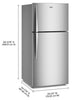 Whirlpool 29.5" 19 Cu. Ft. Top Freezer Refrigerator with Total Coverage Cooling - WRTX7419SZ | Réfrigérateur Whirlpool de 19 pi³ et de 29,5 po à congélateur supérieur avec refroidissement à couverture totale - WRTX7419SZ