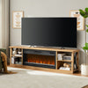 Wendel 80" Electric Fireplace Tv Stand with Storage for TVs up to 85" – Natural Oak  | Meuble pour téléviseur Wendel de 80 po avec foyer électrique et rangement pour téléviseurs jusqu’à 85 po - chêne naturel