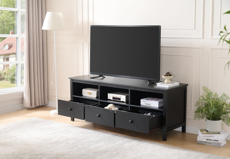 Renner 58\" Modern TV Stand with Storage for TVs up to 65\"- Matte Black