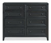Casa Bedroom 8-Drawer Dresser, 54"W x 44"H, Wood - Black | Commode Casa de 54 po (l) x 44 po (H) à 8 tiroirs en bois pour la chambre à coucher - noire