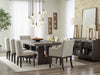 Metro Dining Arm Chair with Polyester Fabric - Beige & Brown | Chaise de salle à manger à accoudoirs Metro en tissu de polyester - beige et brun