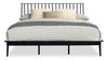 Milan 6pc Bedroom Set with Bed, Dresser, Mirror & Nightstand, Mid-Century Modern, Black - King Size | Ensemble de chambre à coucher Milan 6 pièces de style moderne du milieu du 20e siècle avec lit, commode, miroir et table de nuit, noir - très grand lit