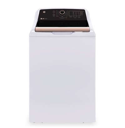 GE 5.3 Cu. Ft. Top Load Washer - White and Rose Gold - GTW690BMYWR | Laveuse GE à chargement par le haut de 5,3 pi³ - blanche et or rose - GTW690BMYWR