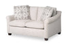 Mallie 60" Chenille Fabric Loveseat with Rolled Arms and Wood Legs - Shell White | Causeuse Mallie de 60 po en tissu de chenille avec accoudoirs enroulés et pattes en bois - blanc coquillage