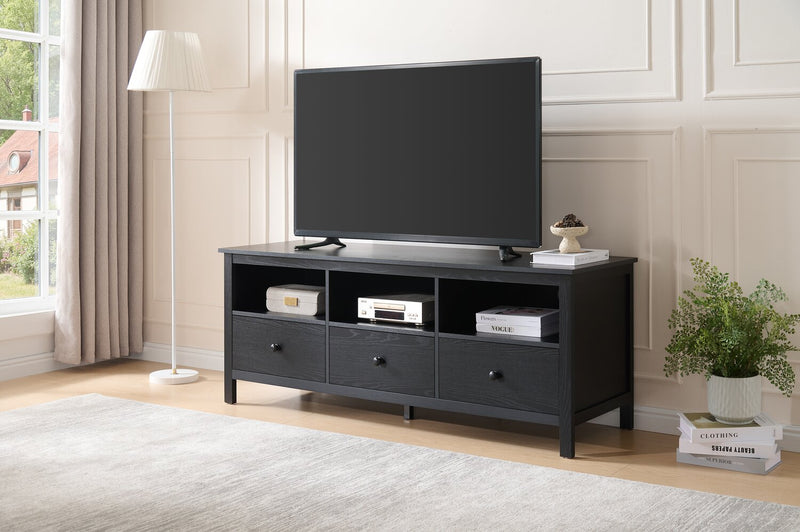 Renner 58\" Modern TV Stand with Storage for TVs up to 65\"- Matte Black