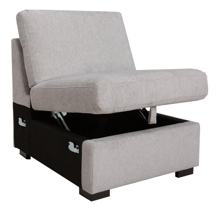 Vault 6-Piece Right-Facing Sectional with Sofa Bed Loveseat, Three Storage Chairs and Storage Chaise - Grey