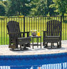 Lake Outdoor Patio Glider Swivel Chair - High Density Plastic, Weather Resistant – Black | Fauteuil pivotant et coulissant Lake pour la terrasse à l’extérieur -  plastique haute densité, résistant aux intempéries - noir