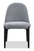 Kort & Co. Capri 5pc Dining Set with Table & 4 Linen-Look Chairs, Pedestal Base, 47"W Round - Grey | Ensemble de salle à manger Capri de Kort & Co. 5 pièces avec table ronde de 47 po (L), base piédestal et 4 chaises d’apparence lin - gris
