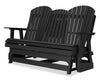 Lake Outdoor Patio Glider Loveseat - High Density Plastic, Weather Resistant – Black | Causeuse pivotante et coulissante Lake pour la terrasse à l’extérieur -  plastique haute densité, résistant aux intempéries - noire