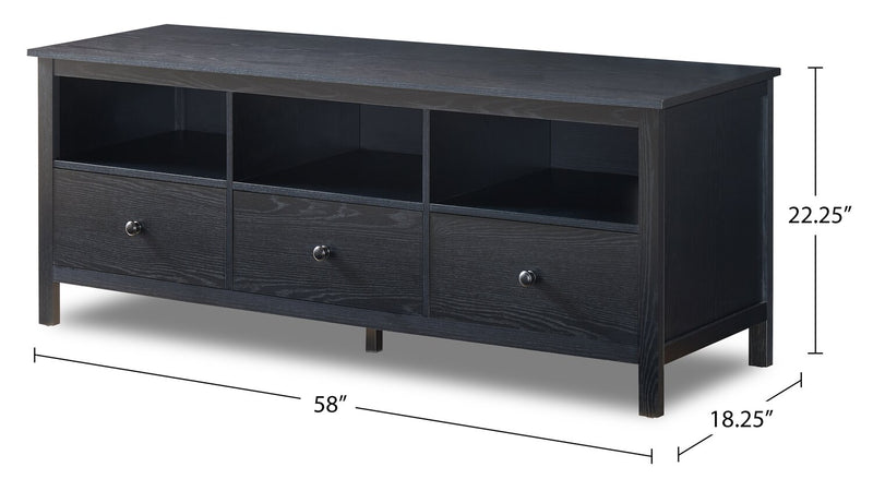 Renner 58\" Modern TV Stand with Storage for TVs up to 65\"- Matte Black