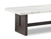Warwick 52” Solid Wood and Marble Coffee Table – White and Brown Oak | Table à café Warwick de 52 po en bois massif et en marbre - blanche et chêne brun