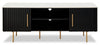 Kort & Co. Capri 60” Modern TV Stand with White Sintered Stone Top, Storage and Cable Management for TVs | Meuble pour téléviseur moderne Capri de Kort & Co. de 60 po avec dessus en pierre frittée blanche, rangement