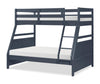Quinn Bunk Bed with Ladder & Guard Rail for Kids, Blue - Twin/Full | Lits superposés Quinn pour enfants avec échelle et garde-corps, bleus - simple et double