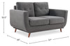 Cosmo 57" Fabric Loveseat with Tufted Back Cushions - Charcoal | Causeuse Cosmo de 57 po en tissu avec coussins de dossier capitonnés - anthracite