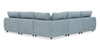 Alora 5-Piece Fabric Sectional with Three Accent Pillows and Rolled Arms - Blue | Sofa sectionnel Alora 5 pièces en tissu avec 3 coussins décoratifs et accoudoirs enroulés - bleu